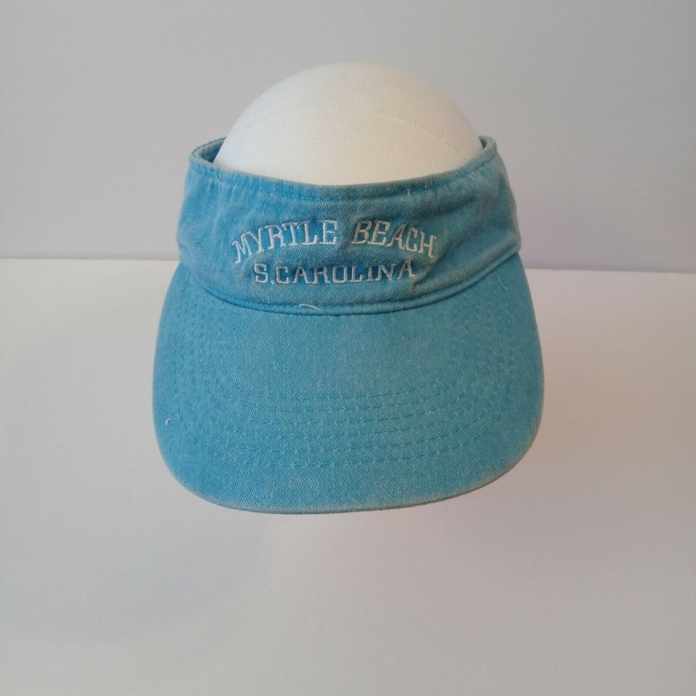 Myrtle Beach S. Carolina Sun Visor Dusty Blue Wings Brand Adjustable